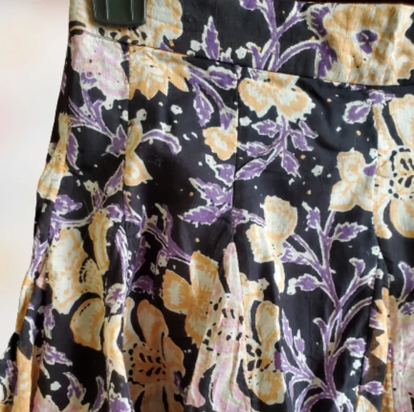 Free people floral pleated mini skirt, 25", black - Picture 5 of 10